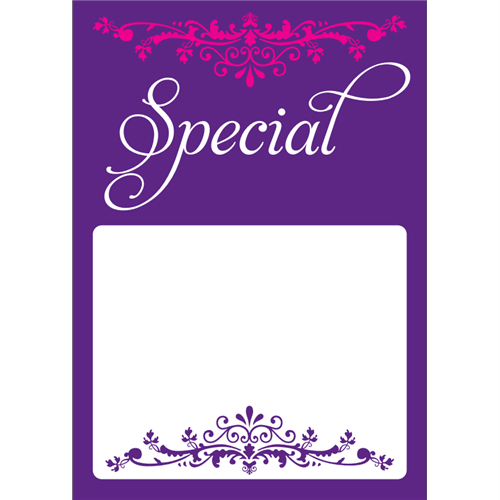 Price Ticket Special Purple Pink  White 